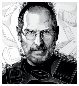 Steve Jobs Interview with vector illustrator Cristiano Siqueira